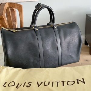 LOUIS VUITTON Epi Keepall 45 Black 1252680